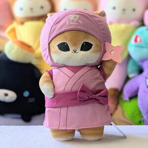 Round 1 Mofusand 11" Pink Ninja Meow Cat Plush